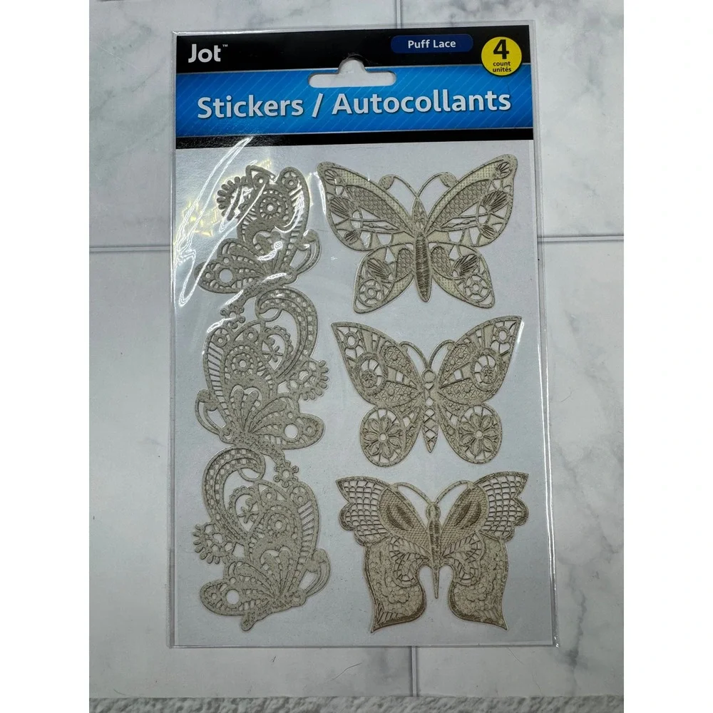Scrapbook Sticker Lot Sticko Paper Studio Jot Butterfly Floral Alphabet New